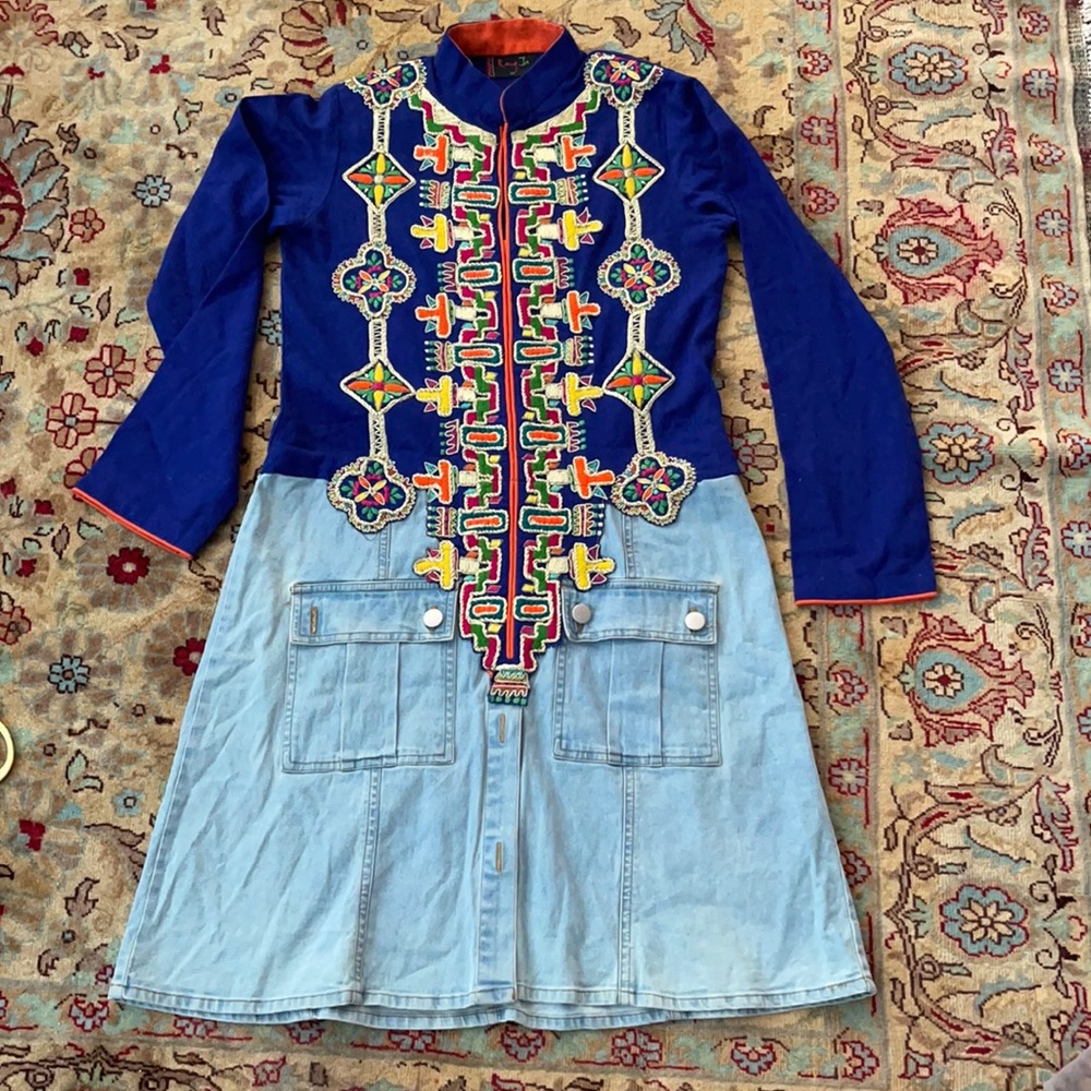 Rang ja shirt redesigned with denim skirt
